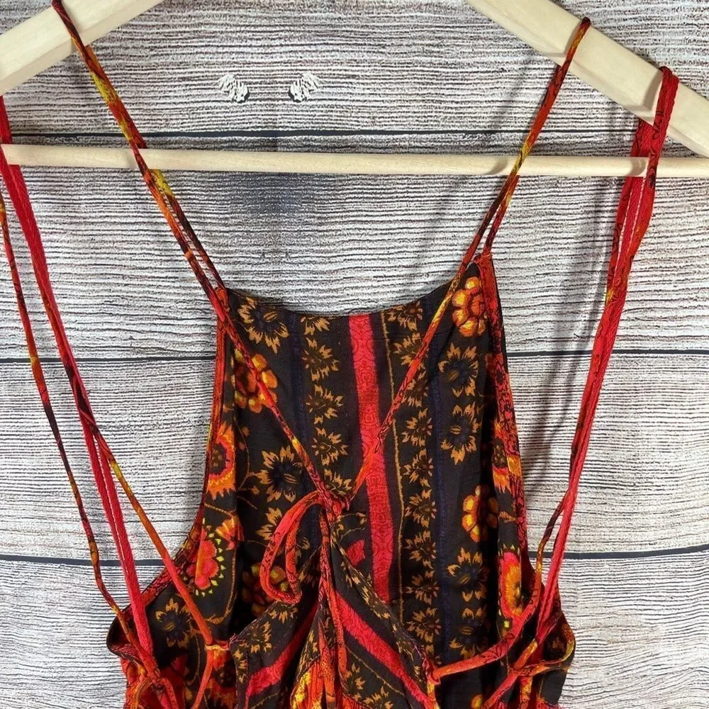 Intimately Free People Casablanca Red Print Halter Dress Sz XS‎ - Picture 5 of 11